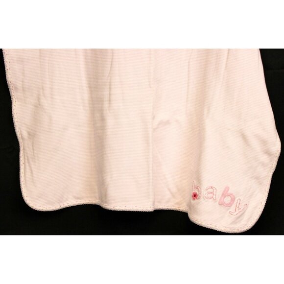 Carters Baby Girl Blanket Pink Stripes Calico Flowers 30" Stroller Car Seat Swad - Picture 5 of 12